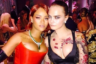 Rihanna and Cara Delevingne at the Met Ball 2015