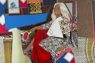 Mickalene Thomas, Din avec la main dans le miroir 