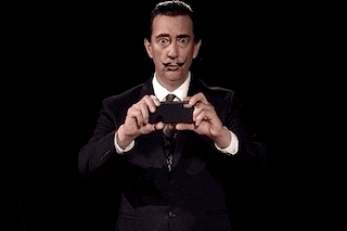 Dali takes a selfie in the Dali Lives exhibition