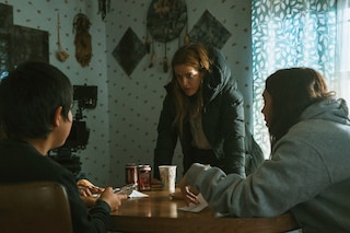 Ladainian, Riley, Gina on set