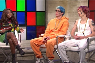 Timoth&#233;e Chalamet and Pete Davidson as rappers on SNL