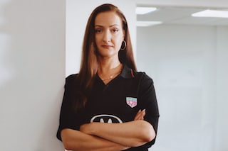 Martine Rose x Nike female footballer Shox MR4 campaign