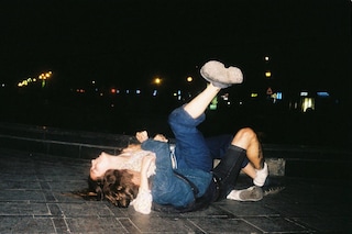 Near the Opera, city centre drinking and walking a