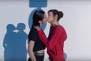 Bella Hadid and Lil Miquela kissing 