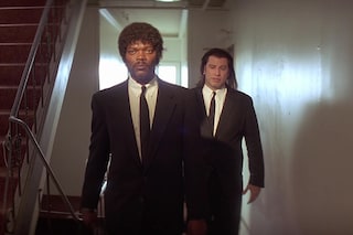 Samuel L Jackson &amp; John Travolta in black suits, Pulp Fictio