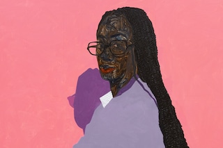 Amoako Boafo, “Green Handbag” (2021)