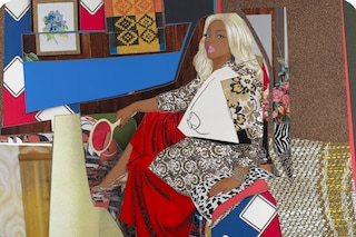 Mickalene Thomas, Din avec la main dans le miroir 