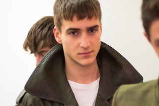 Backstage at Balmain Homme AW14