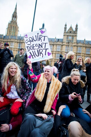 On top of the Westminster ‘mass face-sit’ porn protest Dazed