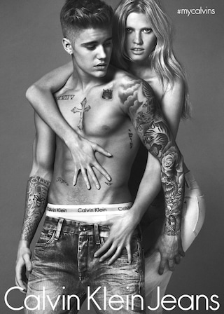Justin Bieber and Lara Stone for Calvin Klein Mert Marcus