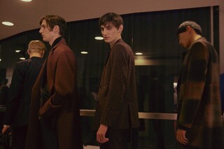 Paul Smith AW15 houndstooth wine jacket black gray wool