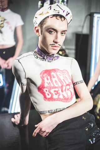 Mary Benson AW15 Fashion East Dazed womenswear makeup shirt