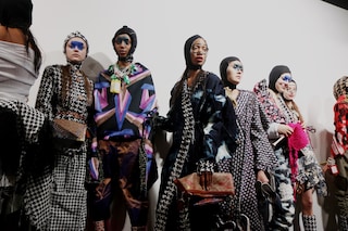 Backstage at Matty Bovan AW18 London show