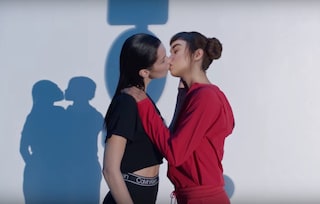 Bella Hadid and Lil Miquela kissing 