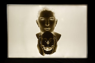 Marina Abramović, “Portrait with Laughing Skull (negative)” 