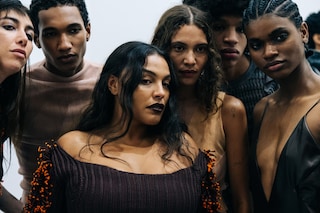 Eckhaus Latta AW22, group shot of models in black
