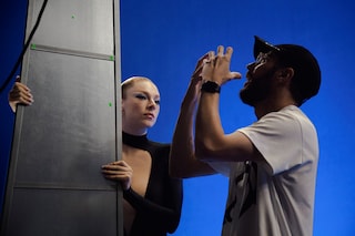BTS of Hunter Schafer for Mugler Angel Elixir