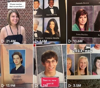 TikTok yearbook challenge before and after