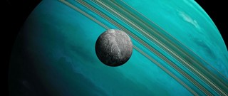 Artist’s impression of Uranus and Miranda