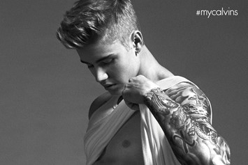 Justin Bieber Tattoed Body in Black Underwear Beefcake Photograph