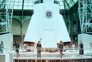 Astronaut Buzz Aldrin on Chanel's Space-Themed PFW Show