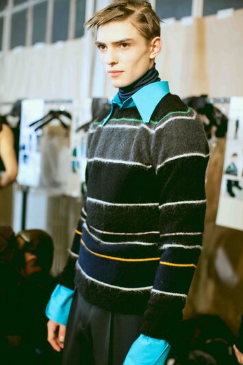 AW13 Raf Simons Striped Mohair Punk Knit Raf Simons Striped Mohair
