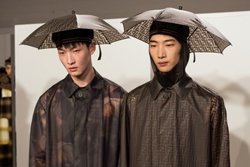 Fendi just put monogrammed umbrella hats on the runway Menswear Dazed