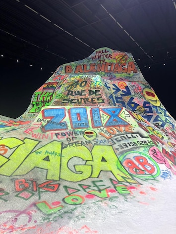 Balenciaga just erected a huge graffiti-covered mountain at its