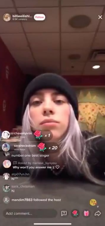 Billie Eilish fake TikTok livestream