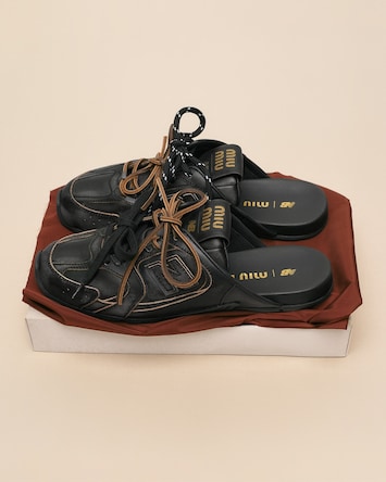 【MIU MIU】MULES Black New Balance X Miu Miu 530 Sl Deco Calf Leather Mules