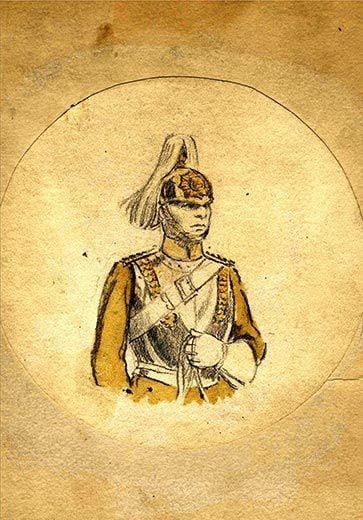 Alexander Fleming Germ Painting &#39;Guardsman&#39;&#160;&#160; 2