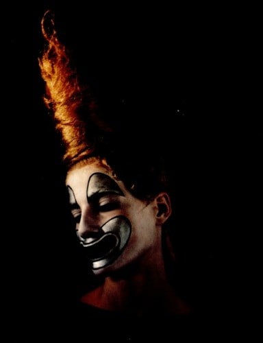 Alexander McQueen&#39;s sad clowns backstage for AW01 0