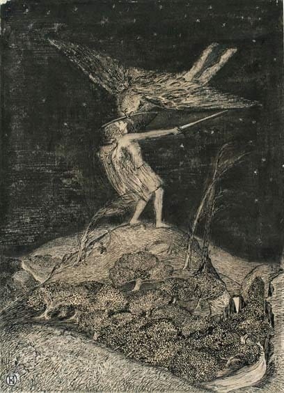 Paul Nash, The Combat Angel or Devil, 1910 0