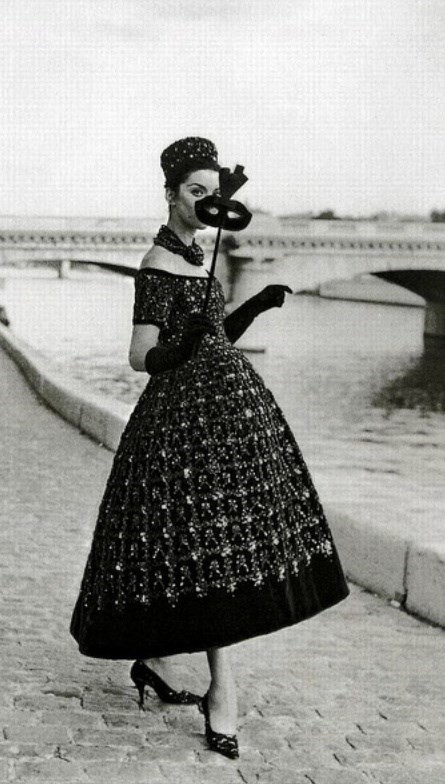 White Evening Dress by Dior, February 1958' Photo