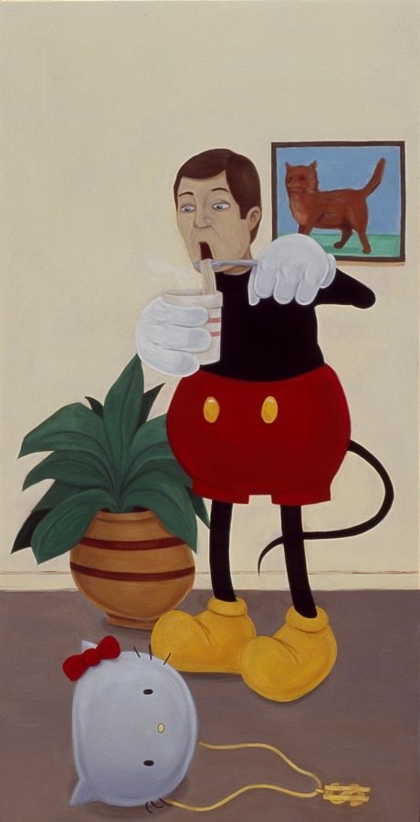 &quot;take over (soup is good food)&quot; oil on wood novemb 7