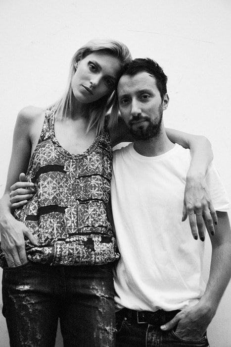 Anthony Vaccarello and Anja Rubik 