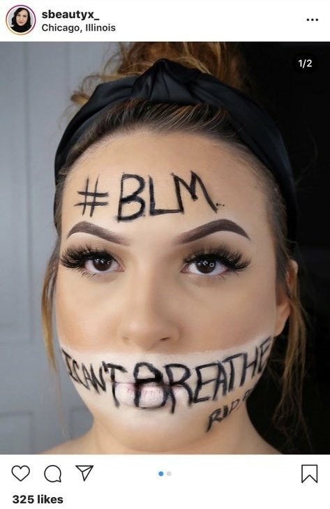 I can't breathe makeup nails George Floyd trend 1