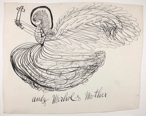 Julia Warhola, “Angel Holding Cross” (between 1952 and 1970) 7