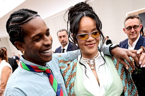 A$AP Rocky and Rihanna at Dior Homme SS26