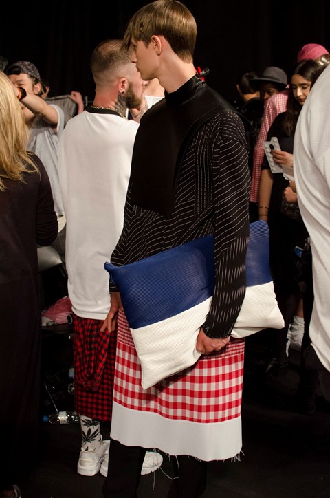 Nicomede Talavera SS15 Mens collections, Dazed backstage