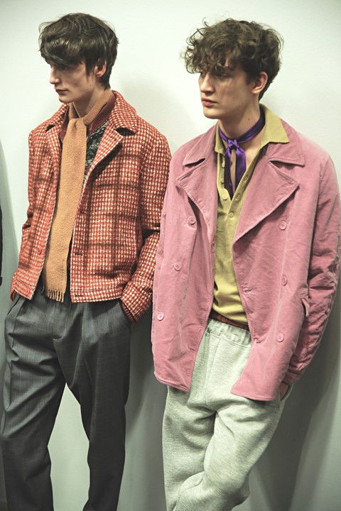 Bottega Veneta AW15 menswear Milan pink jackets