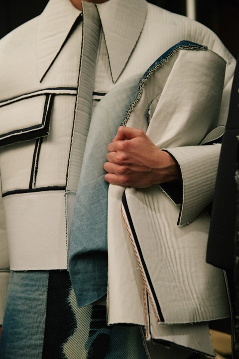 VFiles: XIMONLEE AW15 detail backstage white structured