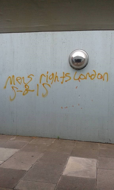 Men&#39;s Rights MRA graffiti London June 2015