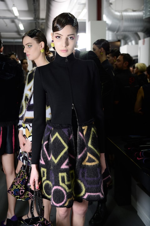 Backstage at Emporio Armani AW16