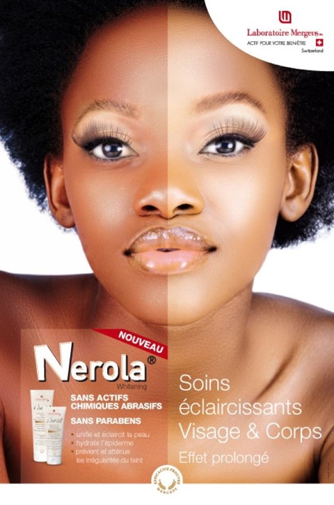 An advertisement for a skin-bleaching product