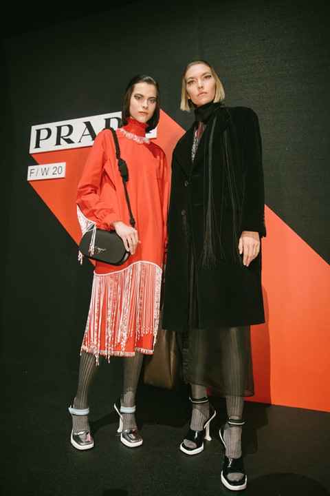 Backstage at the Prada AW20 fashion show 6