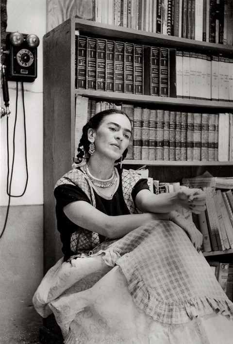 Frida in the Library of the Blue House (c. 1949) 