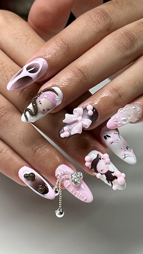 Yoshitomo Nara-inspired nail art 10