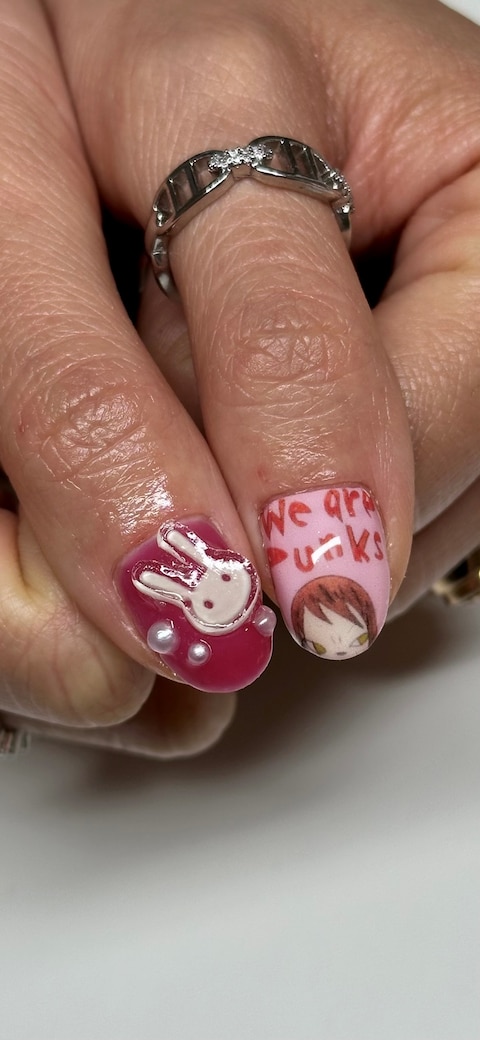Yoshitomo Nara-inspired nail art 11