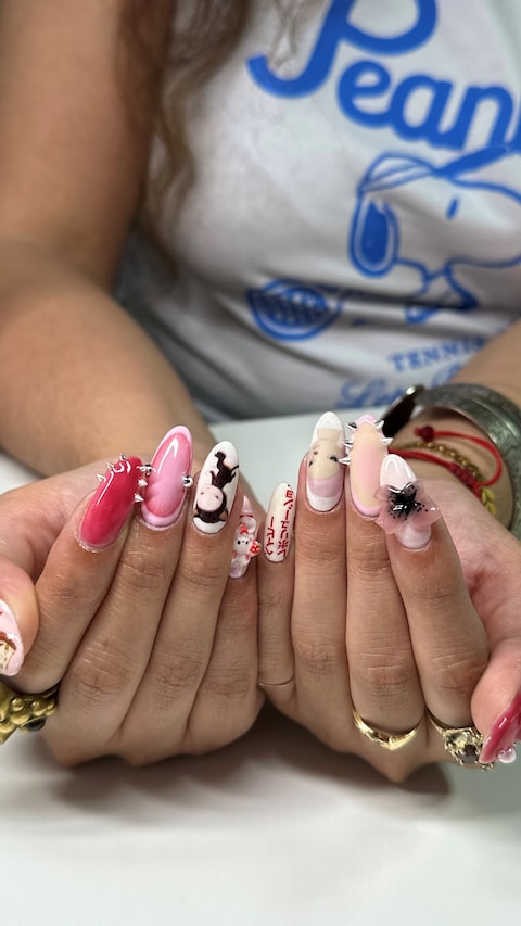 Yoshitomo Nara-inspired nail art 2